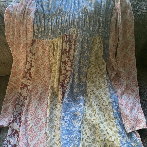 Free People Blue Floral tunic top - Picture 3 of 7